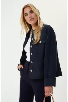 Темно-синяя куртка с воротником рубашки Network, темно-синий