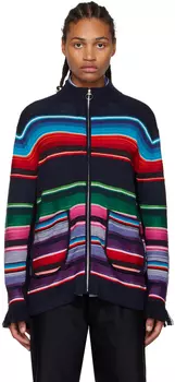 Темно-синяя куртка в стиле колор-блок Comme des Garçons Edition Junya Watanabe