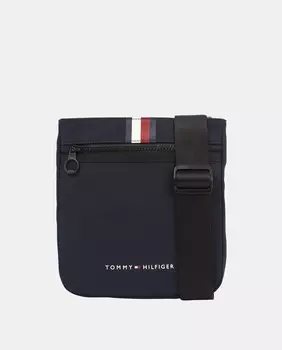 Темно-синяя квадратная сумка через плечо Tommy Hilfiger с надписью Tommy Hilfiger, темно-синий