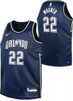 Темно-синяя майка Nike Youth 2023-24 City Edition Orlando Magic Moritz Wagner #22 Swingman
