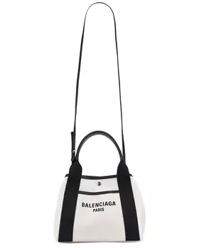 Темно-синяя маленькая большая сумка Revamp Balenciaga, цвет Natural & Black