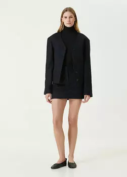 Темно-синяя мини-юбка moja из шерсти Loulou Studio
