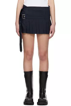 Темно-синяя мини-юбка с микро-запахом Charles Jeffrey LOVERBOY
