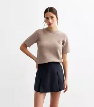 Темно-синяя мини-юбка со складками New Look, военно-морской