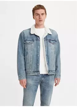 Темно-синяя мужская джинсовая куртка нормального цвета TYPE 3 SHERPA TRUCKER MUSTARD 2.0 Levis, темно-синий