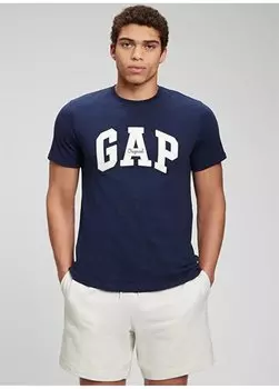 Темно-синяя мужская футболка Gap, темно-синий