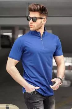 Темно-синяя мужская футболка Half Fisherman 5282 MADMEXT