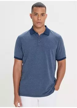 Темно-синяя мужская футболка-поло 4A4824200028 Altnyldz Classics, темно-синий