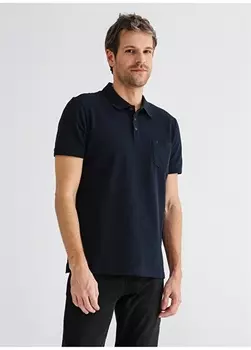 Темно-синяя мужская футболка-поло с карманами Fabrika Comfort