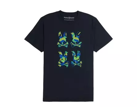 Темно-синяя мужская футболка Psycho Bunny Plaza с круглым вырезом и рисунком B6U613X1PC-NVY, синий