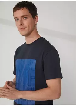 Темно-синяя мужская футболка с круглым вырезом Gmg Frenze