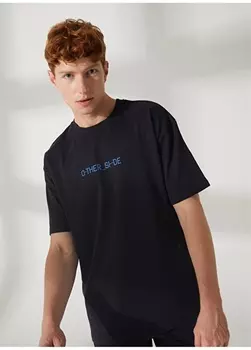 Темно-синяя мужская футболка с круглым вырезом Gmg Frenze