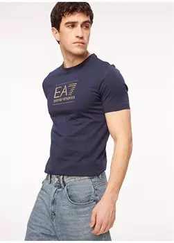 Темно-синяя мужская футболка с круглым вырезом 6RPT19PJM9Z1554 EA7, темно-синий