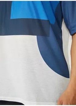 Темно-синяя мужская футболка с круглым вырезом с принтом Discovery Expedition