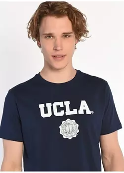 Темно-синяя мужская футболка с круглым вырезом Ucla