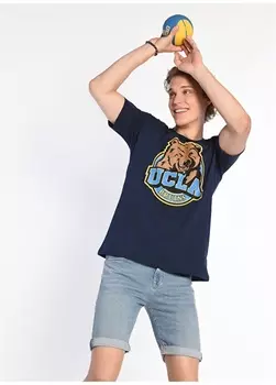 Темно-синяя мужская футболка с круглым вырезом Ucla