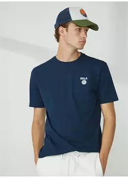 Темно-синяя мужская футболка с круглым вырезом Ucla