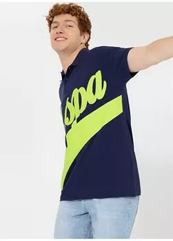 Темно-синяя мужская футболка с воротником поло CABEL U.S. Polo Assn., темно-синий