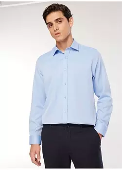 Темно-синяя мужская рубашка Fabrika