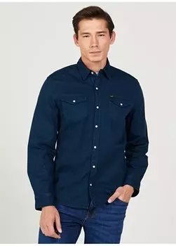 Темно-синяя мужская рубашка Regular Fit L232380410 Рубашка с длинным рукавом Lee, темно-синий