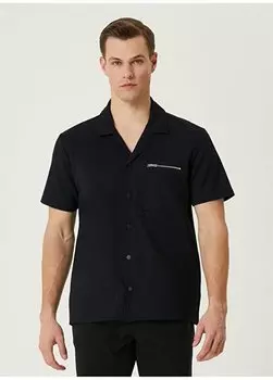 Темно-синяя мужская рубашка Slim Fit с рубашечным воротником 1091139 Network, темно-синий