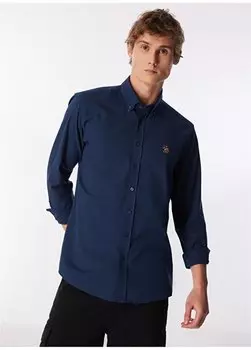 Темно-синяя мужская рубашка стандартного кроя с воротником на пуговицах ENZOGL024Y U.S. Polo Assn., темно-синий