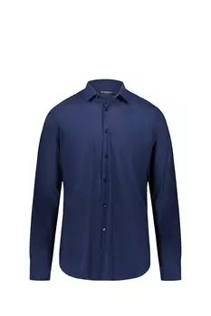 Темно-синяя однотонная хлопковая рубашка Brian Brome