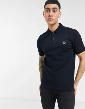 Темно-синяя однотонная рубашка-поло Fred Perry