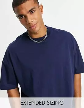 Темно-синяя оверсайз-футболка с круглым вырезом ASOS DESIGN - NAVY