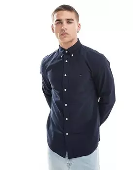 Темно-синяя оксфордская рубашка Tommy Hilfiger