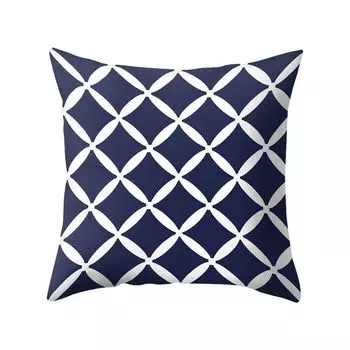 Темно-синяя подушка с геометрическим узором, подушка, подушка для офиса и дома, украшение для дивана-кровати-2 # Stuttg