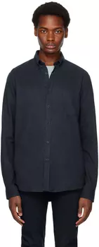 Темно-синяя рубашка на пуговицах Sunspel