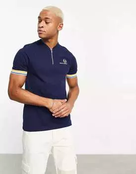 Темно-синяя рубашка-поло на молнии Sergio Tacchini Baldo