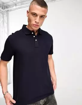 Темно-синяя рубашка-поло с короткими рукавами Lee