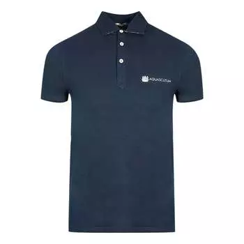 Темно-Синяя рубашка-поло с логотипом Aldi's Aquascutum, синий