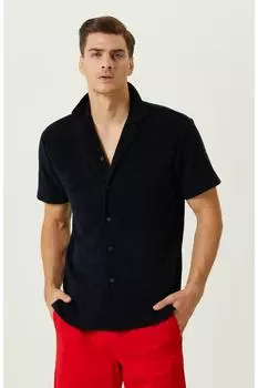 Темно-синяя рубашка с коротким рукавом Network, темно-синий