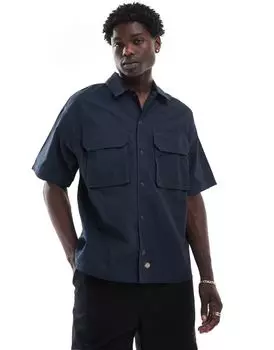 Темно-синяя рубашка с короткими рукавами Dickies Fishersville