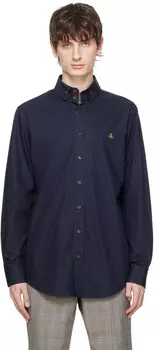 Темно-синяя рубашка с кроллом Vivienne Westwood