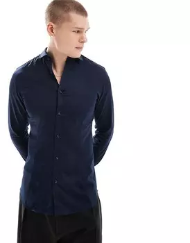 Темно-синяя рубашка узкого кроя Jack & Jones Premium