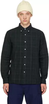 Темно-синяя рубашка в клетку BEAMS PLUS