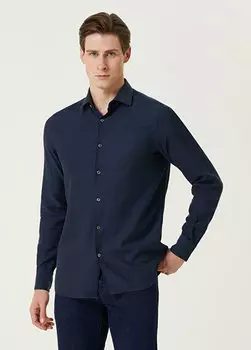 Темно-синяя рубашка Zegna