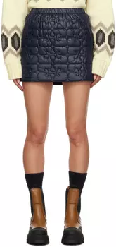Темно-синяя стеганая мини-юбка GANNI