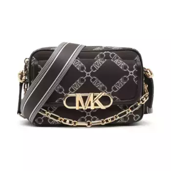 Темно-Синяя сумка-мессенджер с добавлением кожи Michael Kors, коричневый