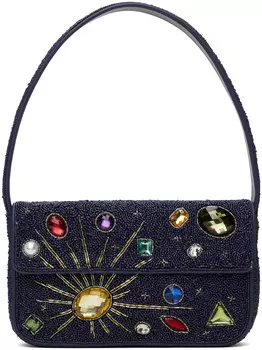 Темно-синяя сумка Tommy с бисером Staud
