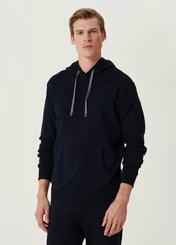 Темно-синяя толстовка с капюшоном Beymen