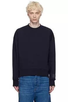 Темно-синяя толстовка с круглым вырезом AMI Paris