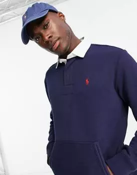 Темно-синяя толстовка в стиле регби с логотипом Polo Ralph Lauren