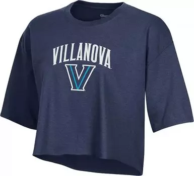 Темно-синяя укороченная футболка Champion для женщин Villanova Wildcats