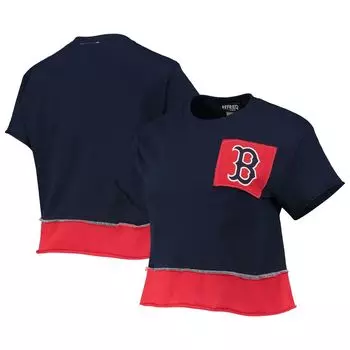 Темно-синяя укороченная футболка Женская Refried Apparel Boston Red Sox