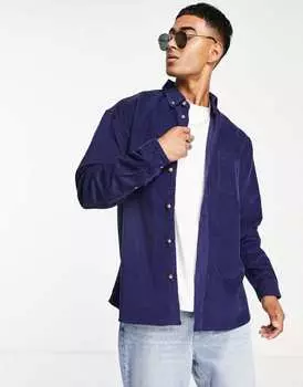 Темно-синяя вельветовая рубашка оверсайз в стиле 90-х ASOS DESIGN